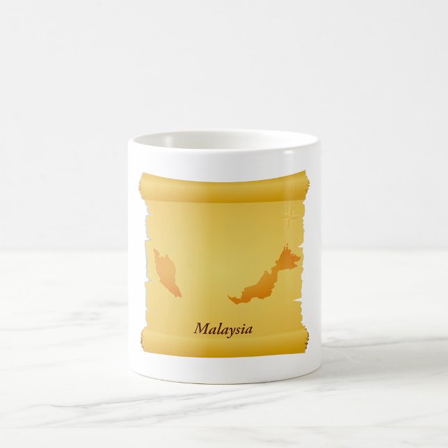 Mug Vintage Malaisie Carte Défiler Vieux Monde Voyage (Créateur téléchargé)