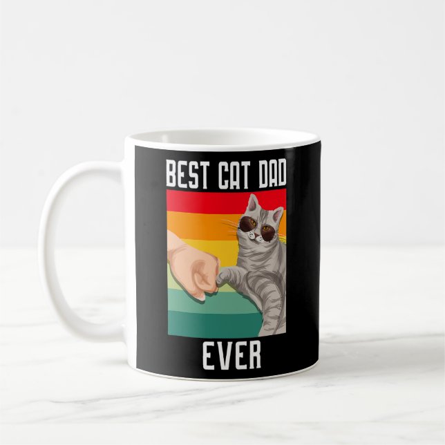 Mug Vintage Meilleur Chat Papa Jamais Fête des pères  (Gauche)