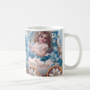 Mug Vintage mignonne fille dans le transport d'oeufs d