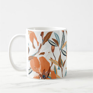 Mug Vintage motif floral d'Iris orange