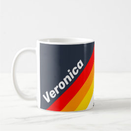 Mug Vintage Nautical Harbor Stripes with Name