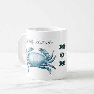 Mug Vintage Nautique Crabe Bleu Maman est Crabby sans