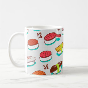 Mug Vintage nigiri sushi, motif doodé