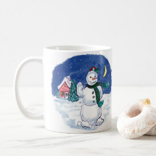 Mug Vintage Noël Snowman Wave