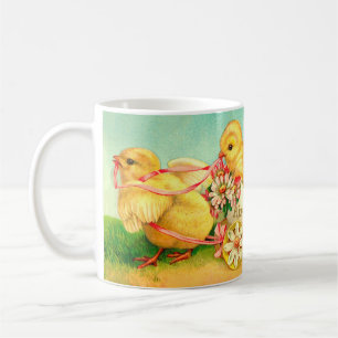 Mug Vintage Oeuf de Pâques Porte-poussins Fleurs flora