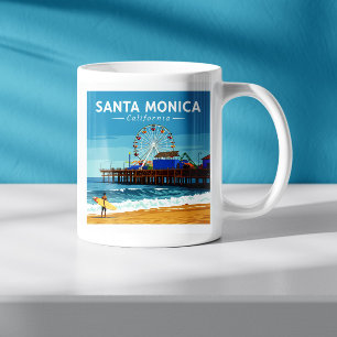Mug Vintage Père Noël Monica Californie