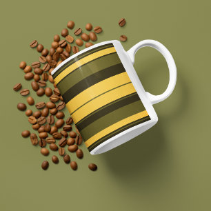 Mug Vintage rayures jaune et verte