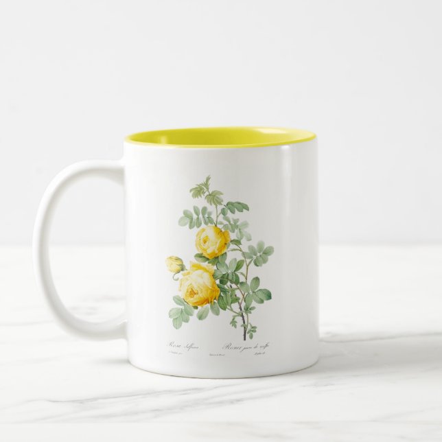 MUG vintage REDOUTÉ "ROSE JAUNE" (Gauche)