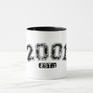 Mug Vintage Retro 2001 Grunge Est. Graphique établi