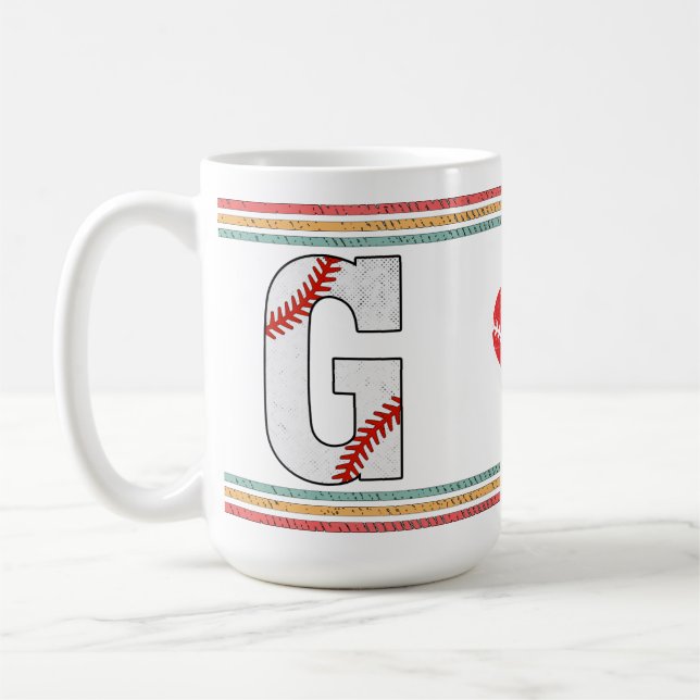 Mug Vintage Retro Baseball Letter G Old School (Gauche)