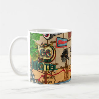 Mug Vintage Route 66, affiche nostalgique.