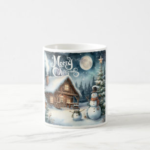Mug Vintage/Russe/Snowman/Noël
