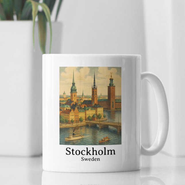 Mug Vintage Stockholm Suède Nordic Travel (Vintage Stockholm Sweden Nordic Travel Coffee Mug)
