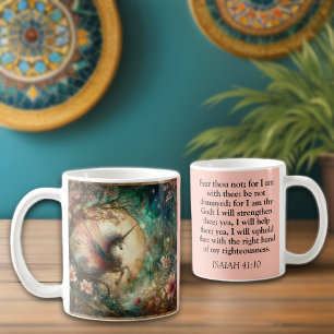 Mug Vintage Unicorne Isaïe 41:10 Écriture chrétienne