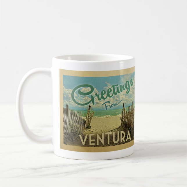 Mug Vintage voyage de plage Ventura (Gauche)