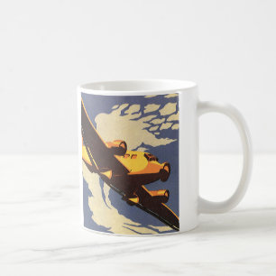 Mug Vintage voyage et transport Avion volant