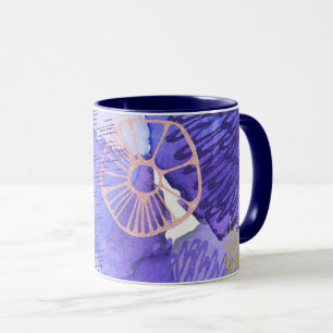 Mug violet à motif floral