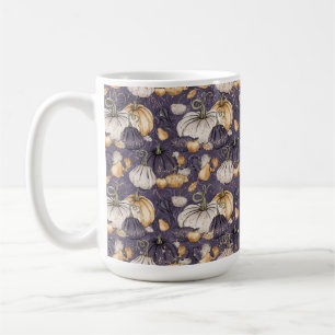 MUG VIOLET AVEC CRÈME ORANGE & CITROUILLES VIOLETTES