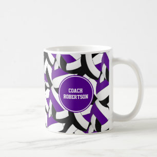 Mug violet noir couleurs de l'école de volleyball entr