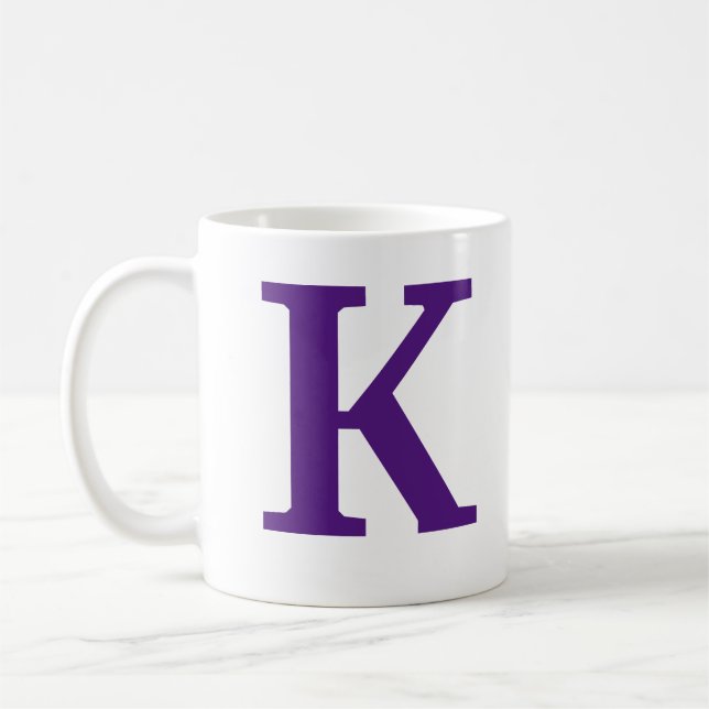 Mug Violet royal Lettre initiale/monogramme de café Mu (Gauche)