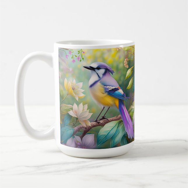 Mug Violet Tufted Jay Imaginaire Bird (Gauche)