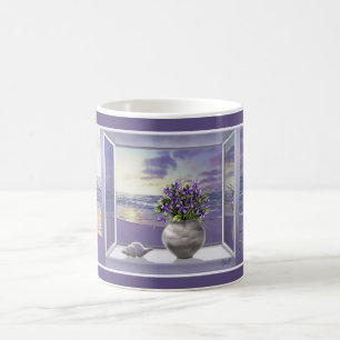 Mug violettes dans un bocal de lune