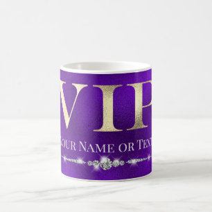 Mug VIP or glamour sur violet