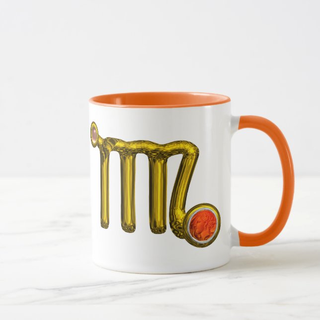 MUG VIRGO / GOLD ORANGE AGATE ZODIAC SIGNE JEWEL (Droite)