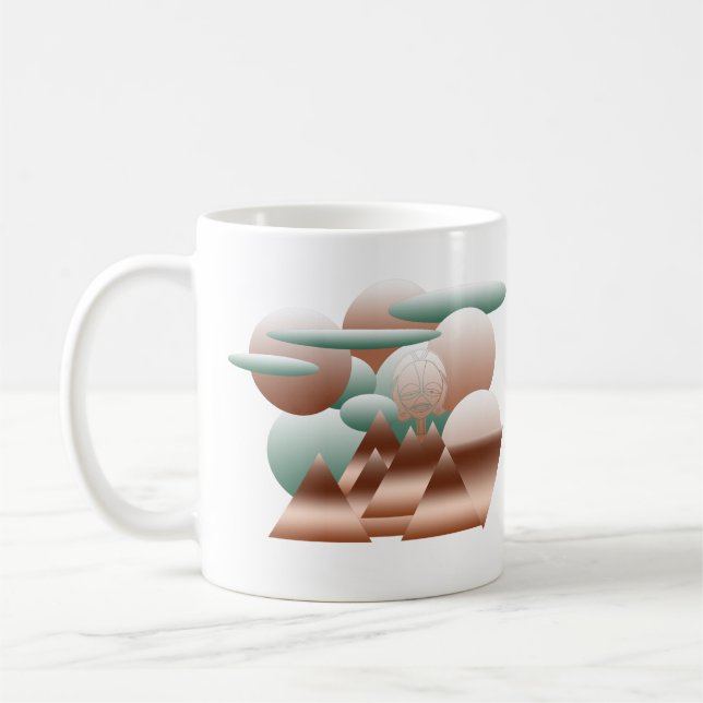 Mug Visage Alien dans l'art spatial abstrait (Gauche)