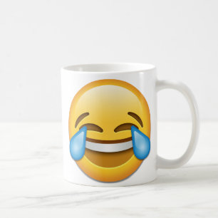 Mug Visage avec des larmes de droite d'emoji de joie