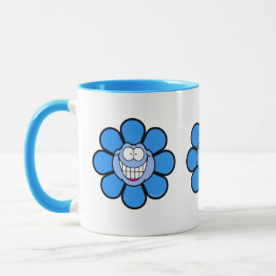 Mug Visage Bleu Heureux Grand Sourire Graphiques Screw