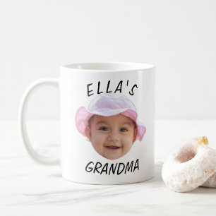 Mug Visage de bébé personnalisé Photo Texte Grand-mère