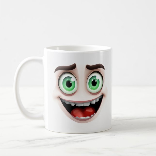 Mug Visage De Cartoonage Vibrant Avec Fonctionnalités  (Gauche)