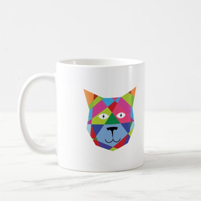 Mug Visage de chat coloré (Gauche)