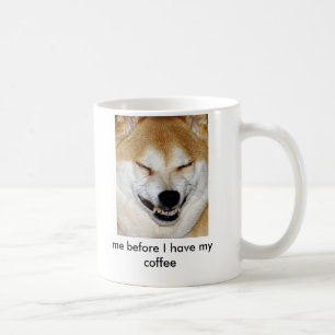 Mug Visage de chien de Shiba Inu, j'avant que je
