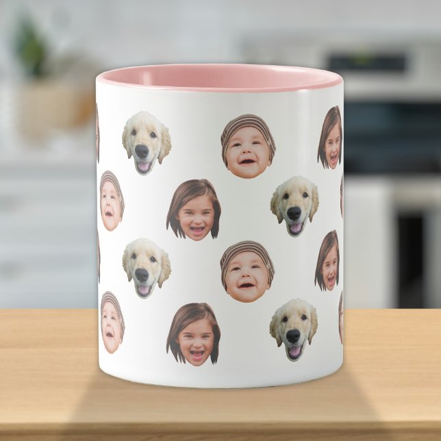 Mug Visage de famille mignonne personnalisé 3 photos M (Créateur téléchargé)