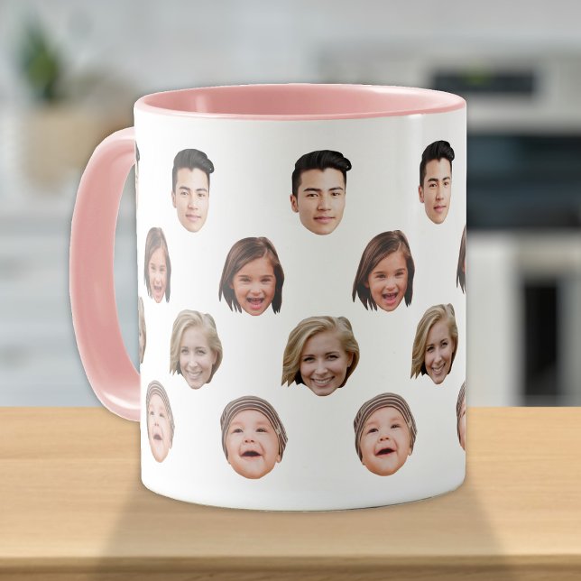Mug Visage de famille mignonne personnalisé 4 photos M (Créateur téléchargé)