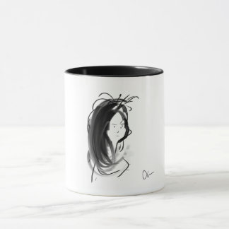 Mug Visage de femme aux cheveux longs