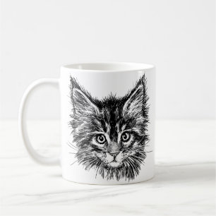 Mug Visage de Kitten noir et blanc