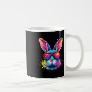 Mug Visage de lapin avec lunettes tie-dye Joyeuse fête