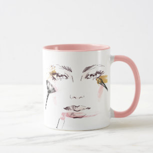 Mug Visage de maquillage d'aquarelle
