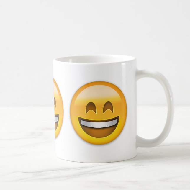 Mug Visage de sourire avec la bouche ouverte et yeux (Droite)