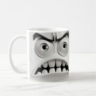 Mug Visage drôle en colère   Hors fond blanc