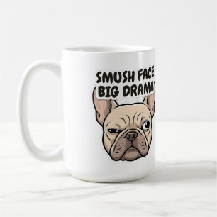 Mug Visage Écrasé Grand Drame Design Drôle de Chien Bo