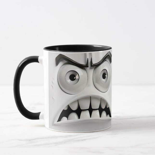 Mug Visage en colère 3d sarcasme drôle  (Gauche)