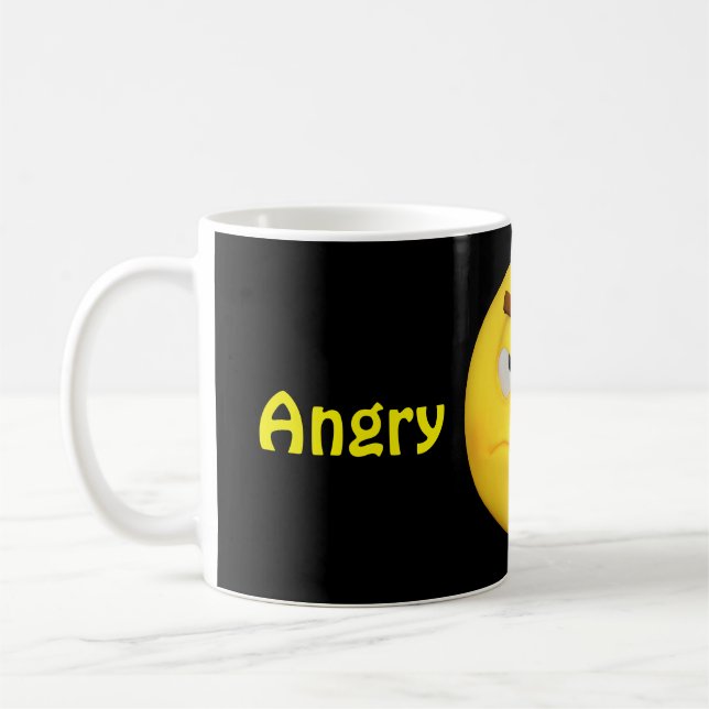 Mug Visage fâché de bande dessinée d'émoticône d'Emoji (Gauche)