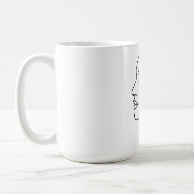 Mug Visage minimaliste d'art en ligne (Gauche)