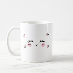 Mug Visage Souriant Mignon  Cœur Doux Esthétique