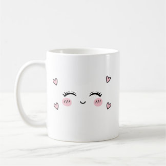 Mug Visage Souriant Mignon  Cœur Doux Esthétique