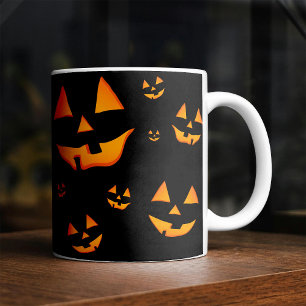 Mug Visages de citrouilles lumineuses pour le design d